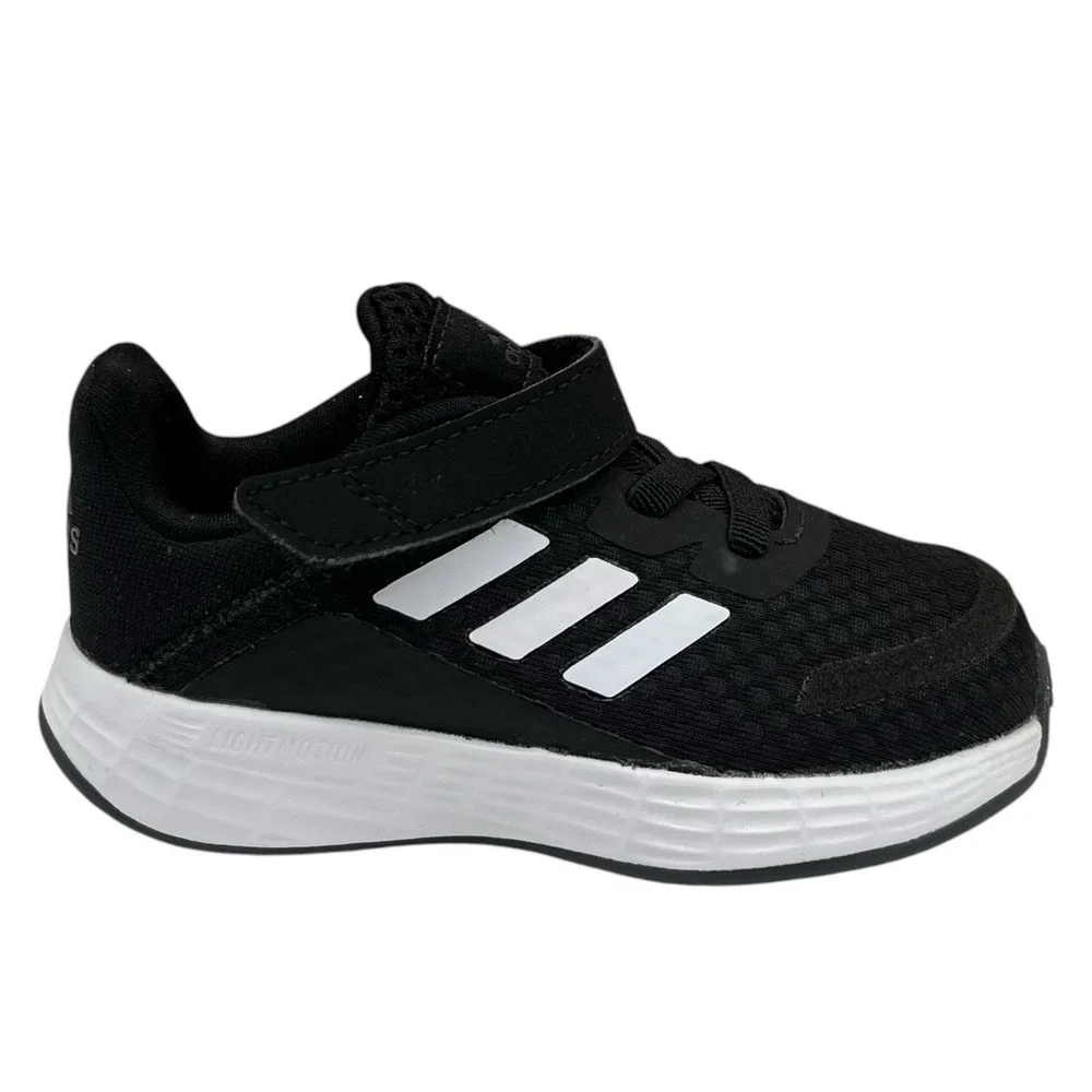 Adidas Duramo Toddler Boys Slip-on Sneaker Size 7 Black-White Flexible Shoes